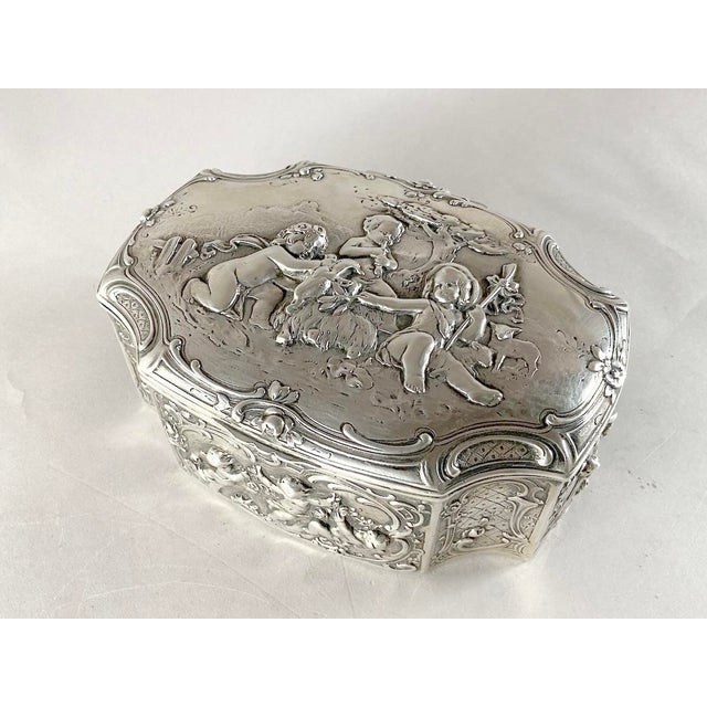 Late 19thC European Hanau Rococo Silver Trinket Box - 1 Pc For Sale - Image 16 of 16