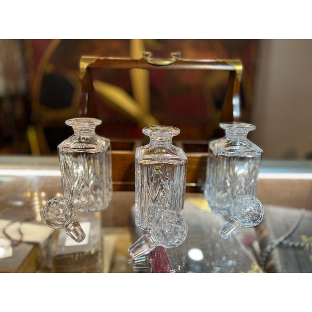 Antique English Tantalus Original Crystal Decanters Chairish