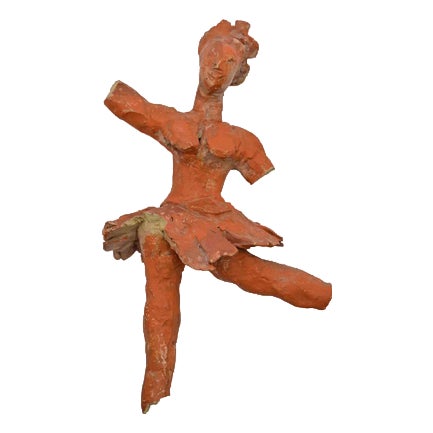 Sirio Pellegrini, Ballerina Terracotta Sculpture, 1960s, Terracotta For Sale