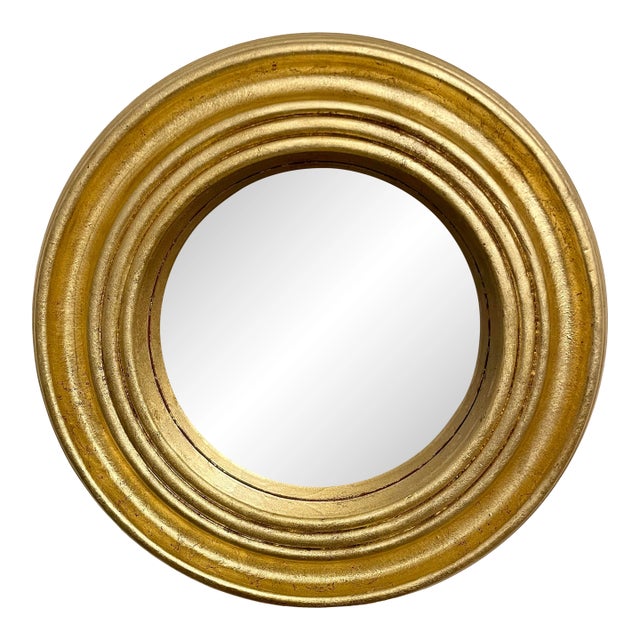 Round Deep Gilt Mirror For Sale