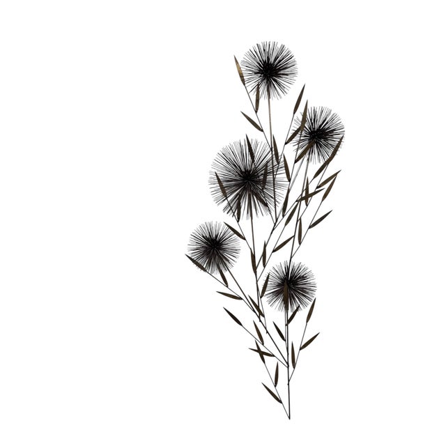 1960’s Curtis Jere Pom Pom Floral / Sea Urchin Elongated Wall Sculpture For Sale In West Palm - Image 6 of 10