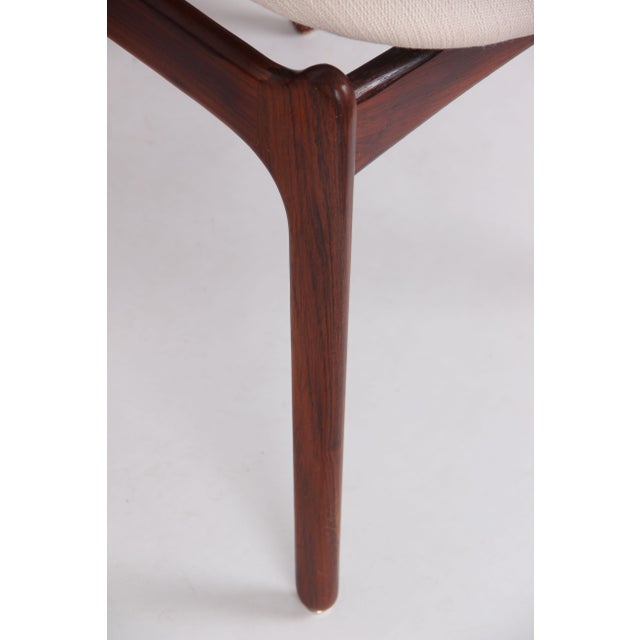 Erik Buch Model OD49 Chairs in Rosewood and Wool Fabric by Erik Buch for Oddense Maskinsnedkeri, 1960s, Set of 6 For Sale - Image 4 of 9