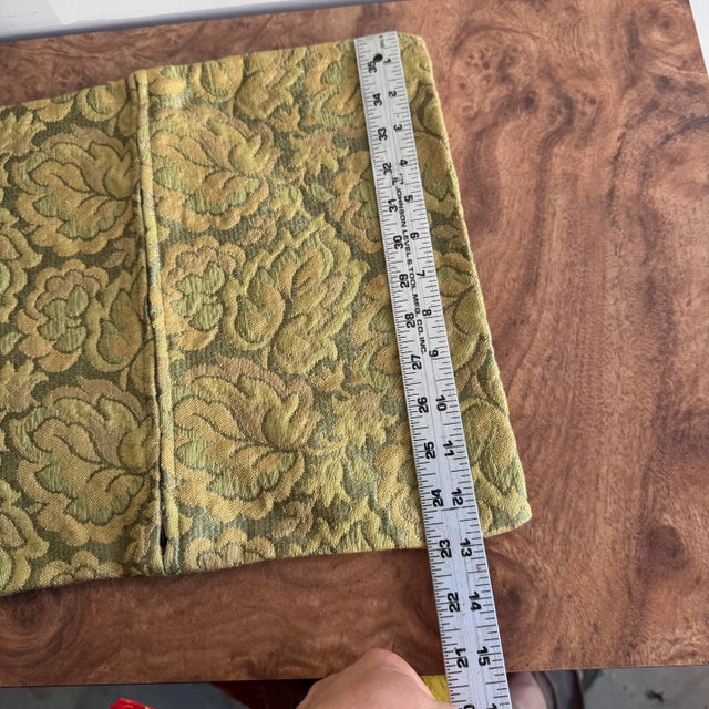 Green 1960s Green and Gold Jacquard Pillow Cover For Sale - Image 8 of 8