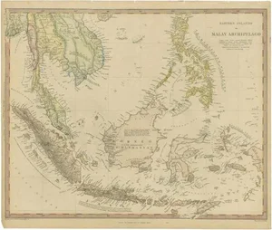 Antique Map of the East Indies by Walker, 1840