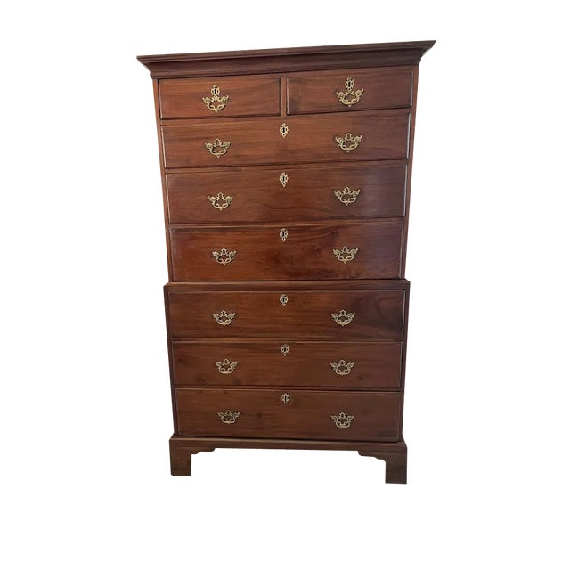 Antique George III Mahogany Highboy Chest of Drawers For Sale
