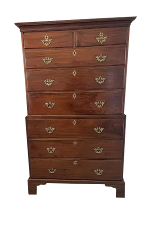 Antique George III Mahogany Highboy Chest of Drawers