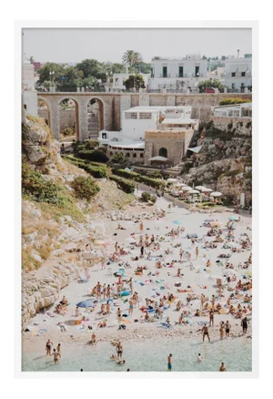 Poligano a Mare 4 by Natalie Obradovich in White Framed Paper, Small Art Print