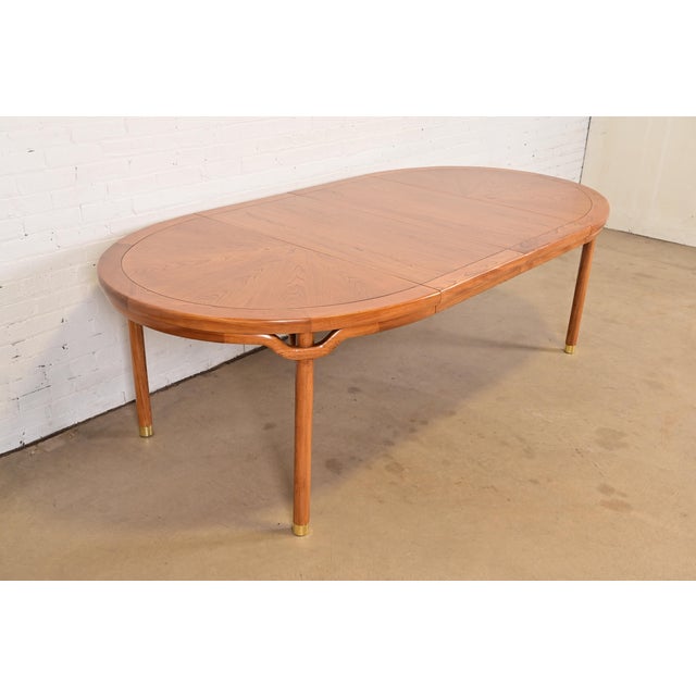 Mid-Century Modern Michael Taylor for Baker Furniture Far East Collection Sculpted Walnut Dining Table, Circa 1960s For Sale - Image 3 of 12