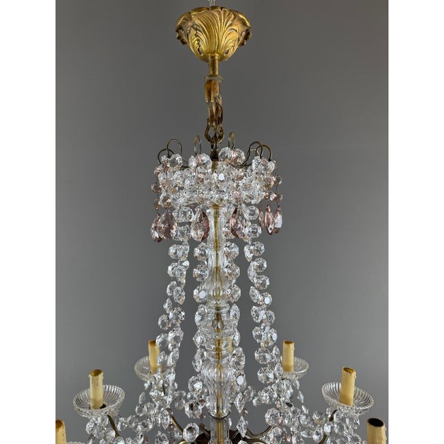 20th Century Louis XV Crystal and Bronze Chandelier with Pendants For Sale - Image 5 of 13