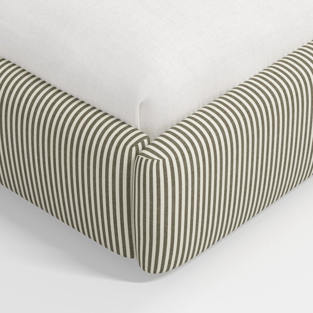 Not Yet Made - Made To Order Stoffer Home x Cloth & Company Marisa Platform Bed in Jane Stripe Laurel - California King For Sale - Image 5 of 7