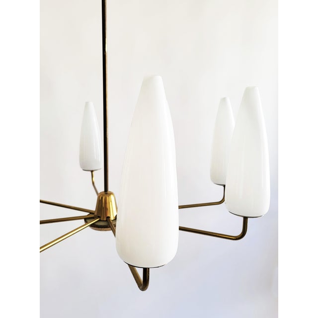 Mid-Century Modern Mid-Century Modern Austrian Brass Chandelier by Rupert Nikoll, 1950s For Sale - Image 3 of 13
