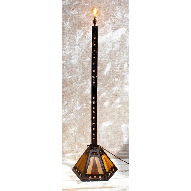 Art Deco Porcupine Quill Floor Lamp, 1920s For Sale - Image 10 of 10