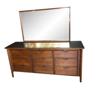1970s Ramseur 9 Drawer Dresser With Mirror
