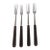 France Inox Mid Century Fondue Serving Forks 4pc Set Brown Wood Handles 5164b For Sale