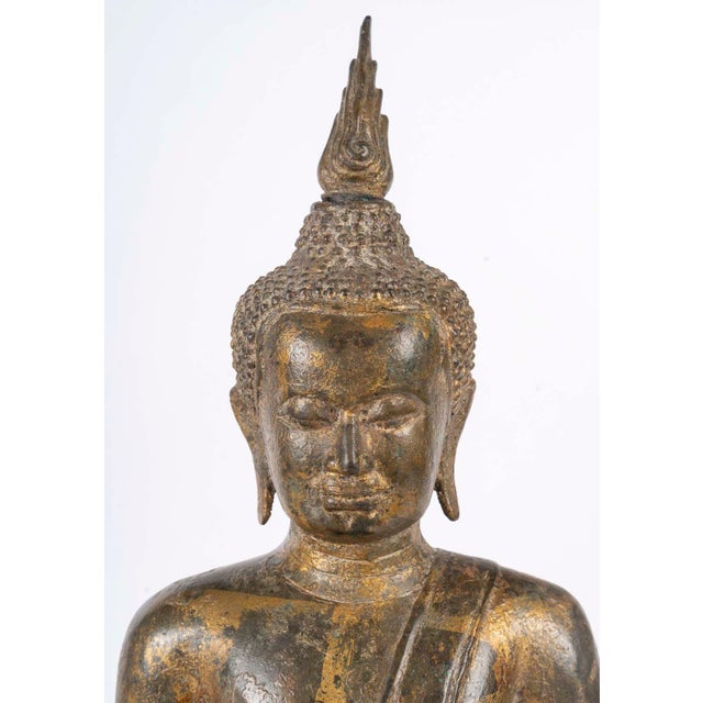 Seated Buddha, 18th Century-19th Century, Bronze with Traces of Gilding For Sale - Image 3 of 8