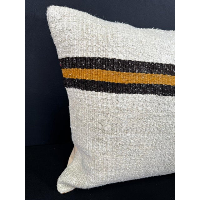 Turkish Hemp Pillow Cushion Natural Beige Black Cushion Cover 20x20 #30687 Enhance your home decor with our Kilim Pillow...
