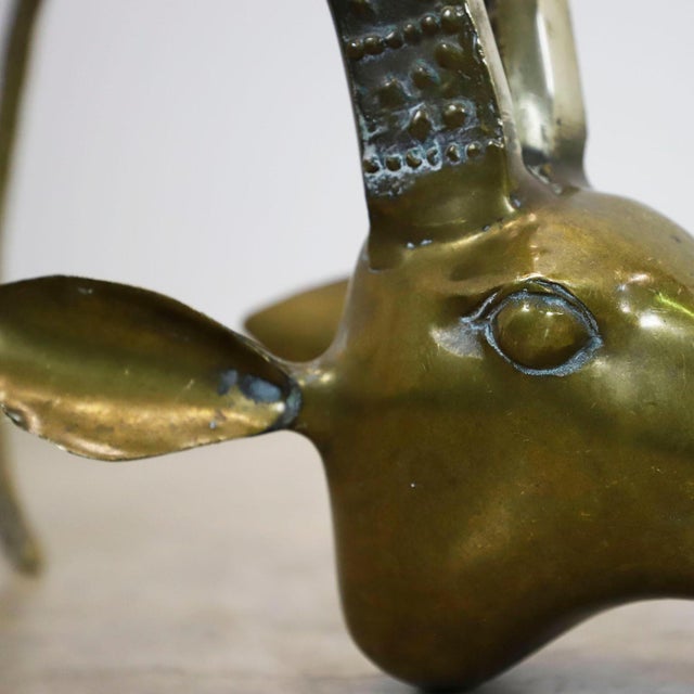 1960s 1960s Pair of Brass Ibex Rams Heads in the Style of Alain Chervet For Sale - Image 5 of 5