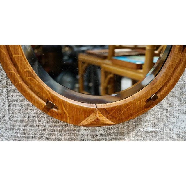 Antique Oak Horseshoe Wall Mirror For Sale - Image 4 of 10