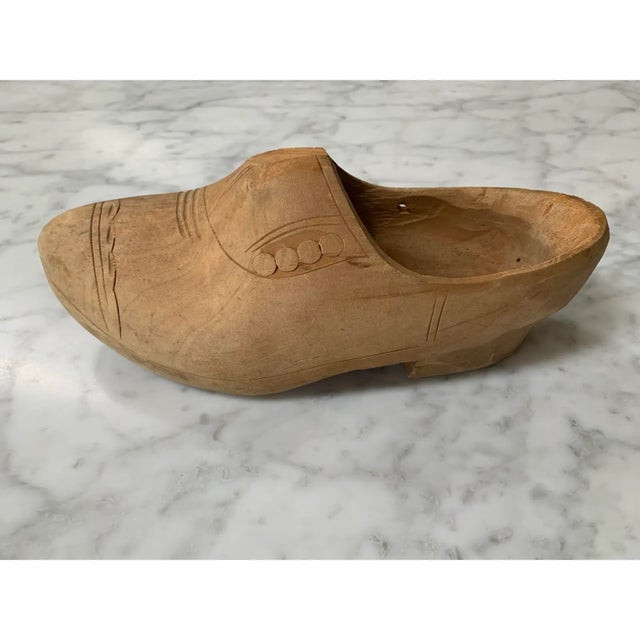 Traditional 1930s Belgian Wooden Clogs - A Pair For Sale - Image 3 of 4