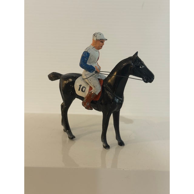 Black Vintage American Cast Metal Racehorse & Jockey Figures — Set of 3 — Made in u.s.A. For Sale - Image 8 of 12