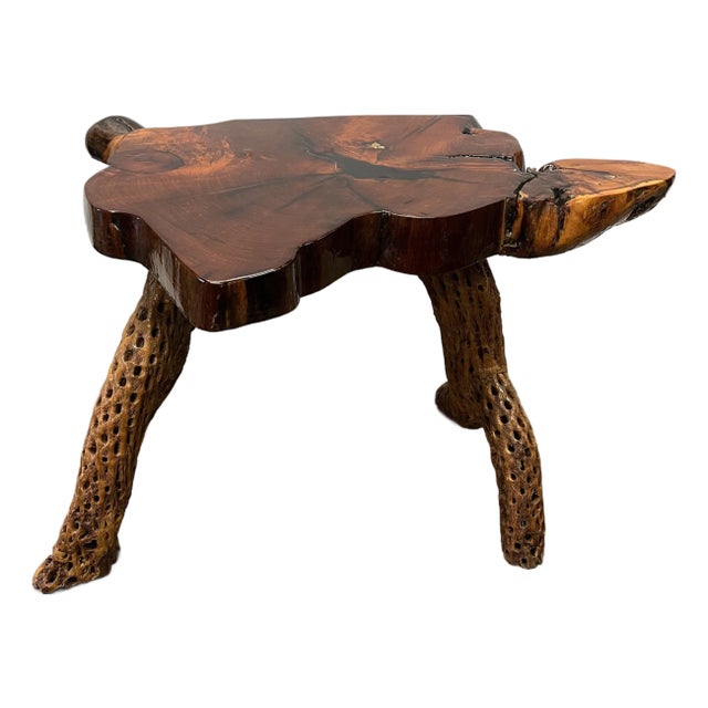 Vintage Turtle Redwood Burl Coffee Table For Sale