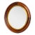 Large Antique Deep Wood Framed Oval Mirror With Gold Accent For Sale