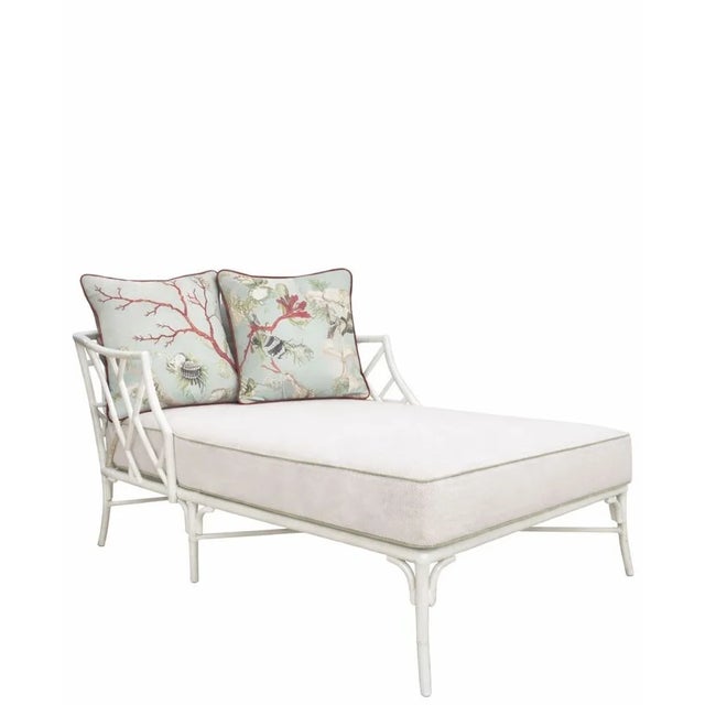 Contemporary Outdoor Bamboo-Style Chaise Lounges by Century Furniture, Set of 2 For Sale - Image 3 of 3