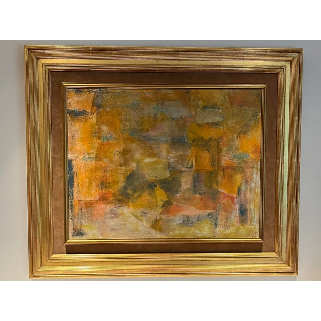 Yellow Original Oil and Mixed Media Framed Painting on Canvas by Aligi Sassu For Sale - Image 8 of 11