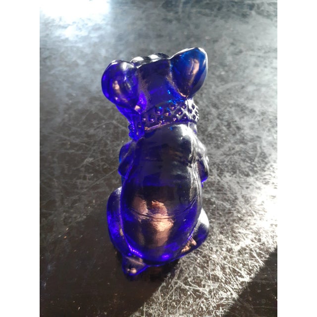 Art Deco Vintage Westmoreland Cobalt Blue Bulldog Figurine For Sale - Image 3 of 7
