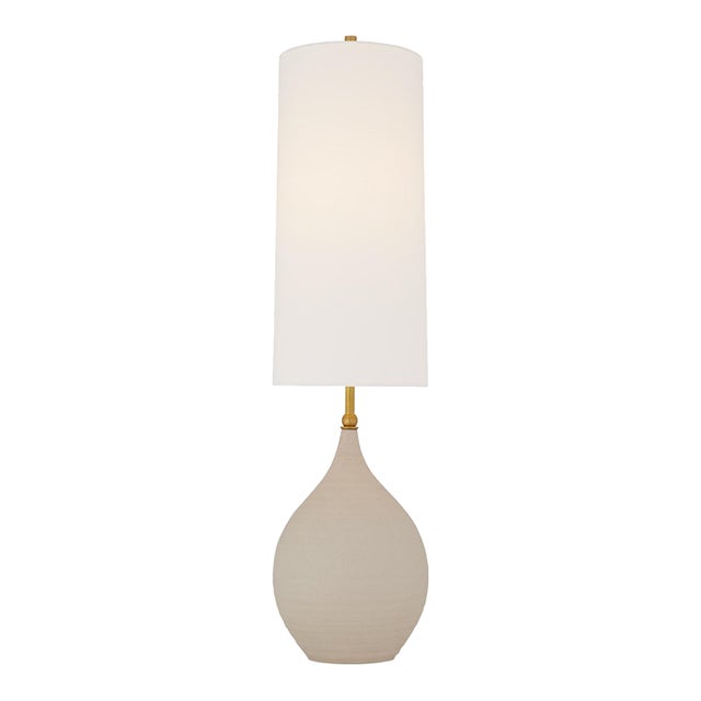 Thomas O'Brien for Visual Comfort Signature Loren Large Table Lamp in Natural Shell with Linen Shade For Sale
