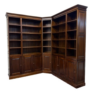 English Corner Bookcase in Teak For Sale