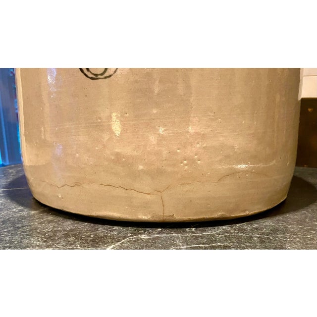 Brown Mid 19th Century Antique 6-Gallon Two-Toned Salt-Glazed Crock For Sale - Image 8 of 13