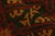 Textile Vintage Mid-Century Geometric Floral Red and Green Wool Rug – Orange-Brown Accents For Sale - Image 7 of 8