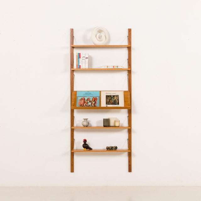 Vintage Scandinavian Shelving Unit in Oak, 1960s For Sale - Image 4 of 11
