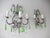 1920s Italian Rococo Green Crystal Prisms 3 Light Sconces - a Pair For Sale - Image 9 of 11