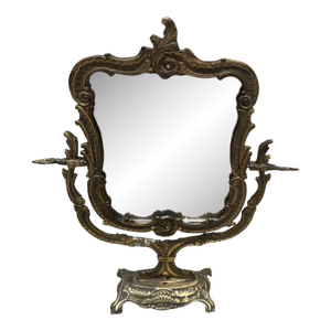 Ornate Brass Table Mirror