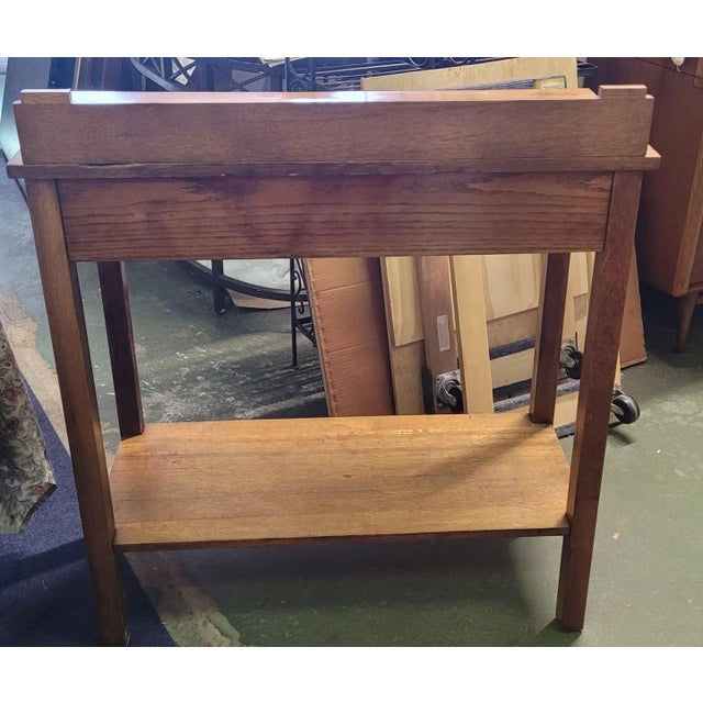 American Antique Oak Arts & Crafts Mission Table For Sale - Image 3 of 12