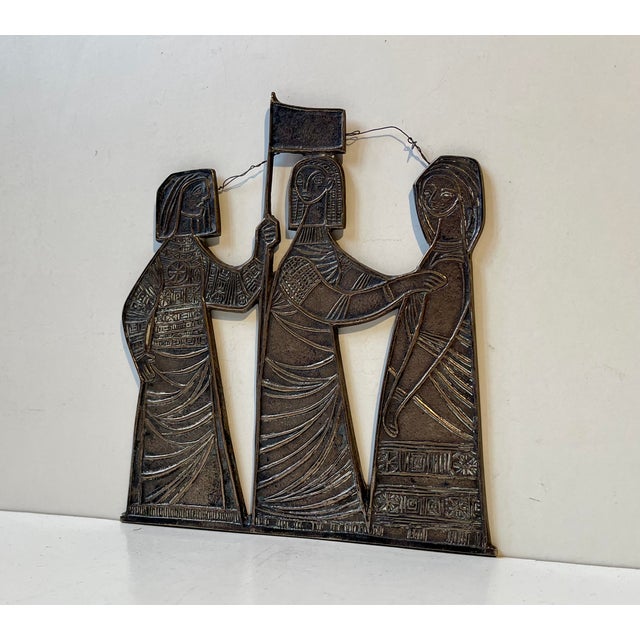Silver Silver Bronze Wall Decor by Istvan Engel Tevan, Hungary, 1960s For Sale - Image 8 of 8