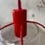 Red Vintage Ribbed Holophane Pendant Lamp W/ Red Metal Frame #2 - Made in Canada For Sale - Image 8 of 9