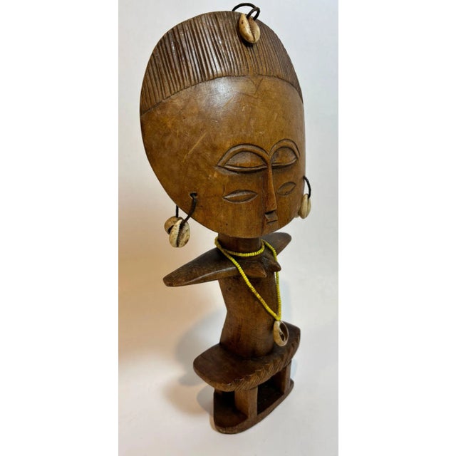 Ashanti Akua’ba Fertility Figure With Cowrie Shells, Ghana, Circa 1930 For Sale - Image 11 of 12