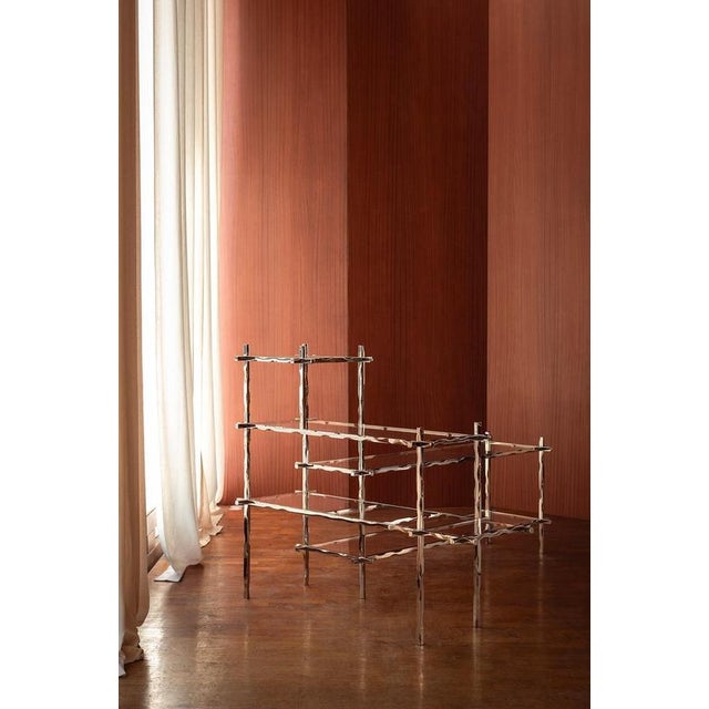 White Geometric Fluide Bookcase by Jennifer Midoz For Sale - Image 8 of 12