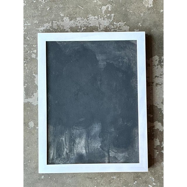 Vintage Black and White Abstract Expressionist Painting For Sale - Image 9 of 12