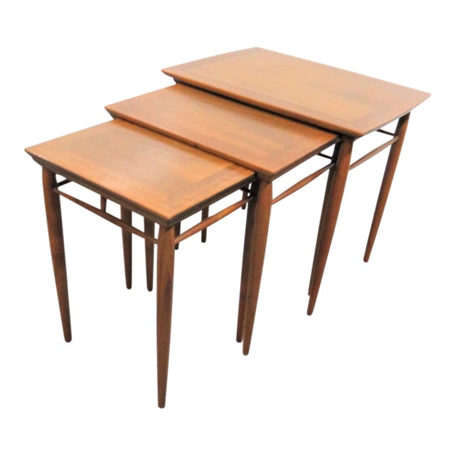 Henredon MidCentury Walnut Nesting Tables Set of 3 Chairish