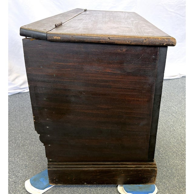 American Early 20th Century Handmade Wood Blanket Chest With Hinged Lid For Sale - Image 3 of 18