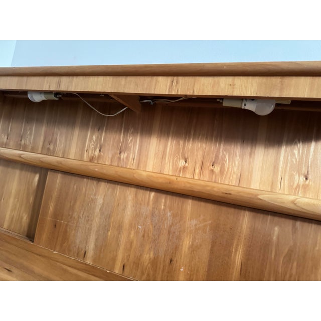 1970s Solid Birch Queen Sized Floating Platform Bed With Illuminated Headboard by Thomasville For Sale - Image 12 of 12