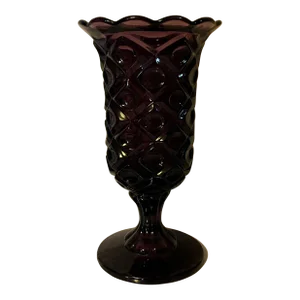 Antique Early American Pressed Glass Amethyst Spooner Celery Vase
