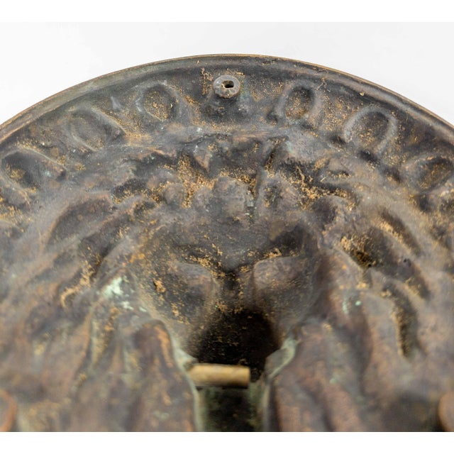19th Century Oversize Large Bronze Lion's Head Door Knocker For Sale - Image 10 of 10