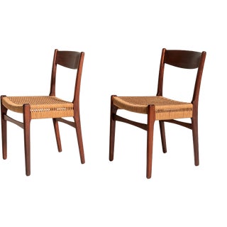 Scandinavian Chairs with Rope Seats, 1960s, Set of 2 For Sale