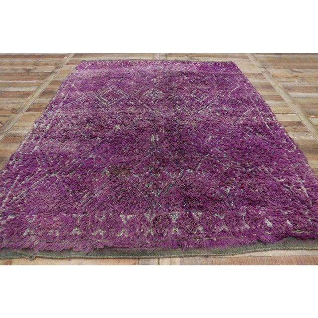 Textile Vintage Purple Beni M'Guild Moroccan Rug - 06'08 X 08'08 For Sale - Image 7 of 9