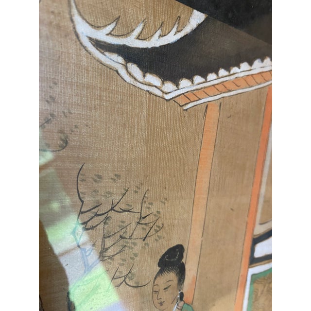 Asian Vintage Drawing With Gilded Frame For Sale In Atlanta - Image 6 of 7